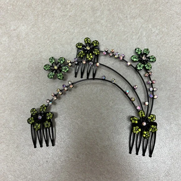 Green and Black Hair Comb - Picture 2 of 3